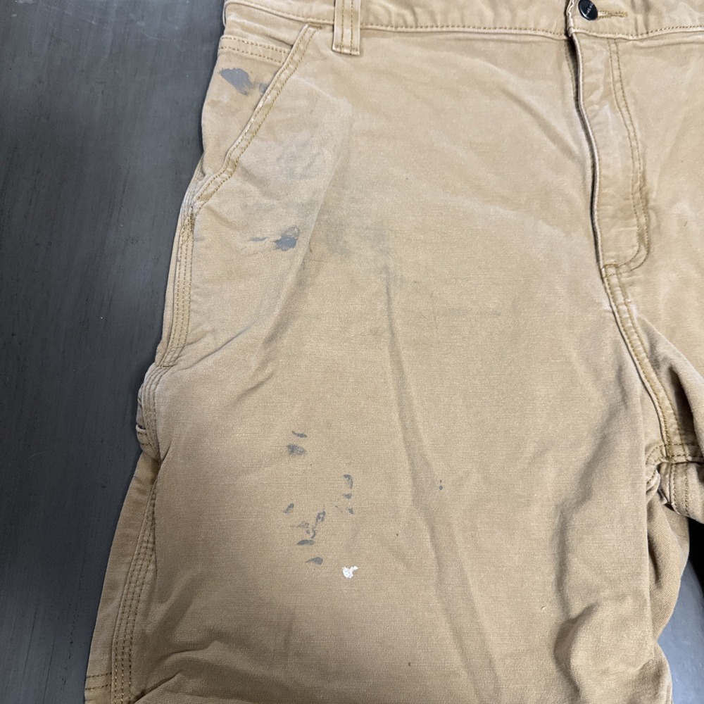 Carhartt Shorts Mens 42 Fits 40 Faded Khaki Carpenter Distressed Grunge 102514 - Picture 3 of 16
